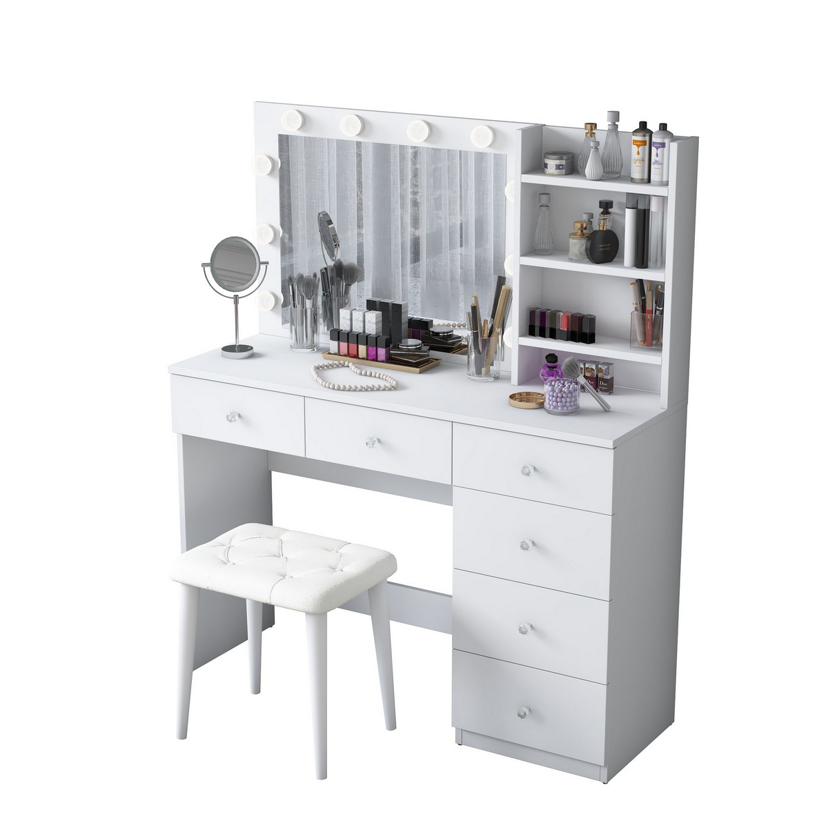 Norda Design Sminkbord Vogue, vit, 40 × 120 × 141,8 cm