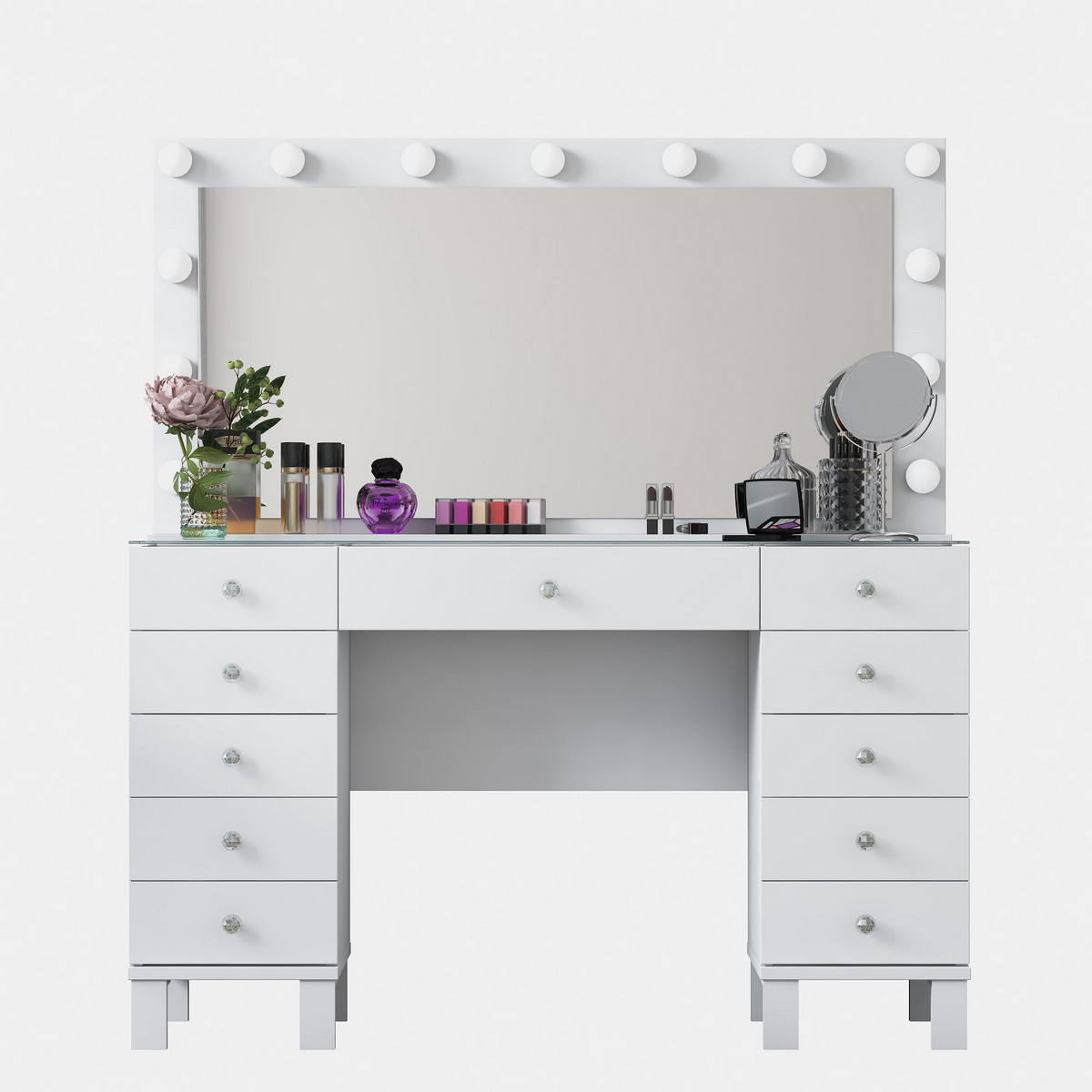 Norda Design Sminkbord Serena, vit, 40 × 120 × 133,6 cm