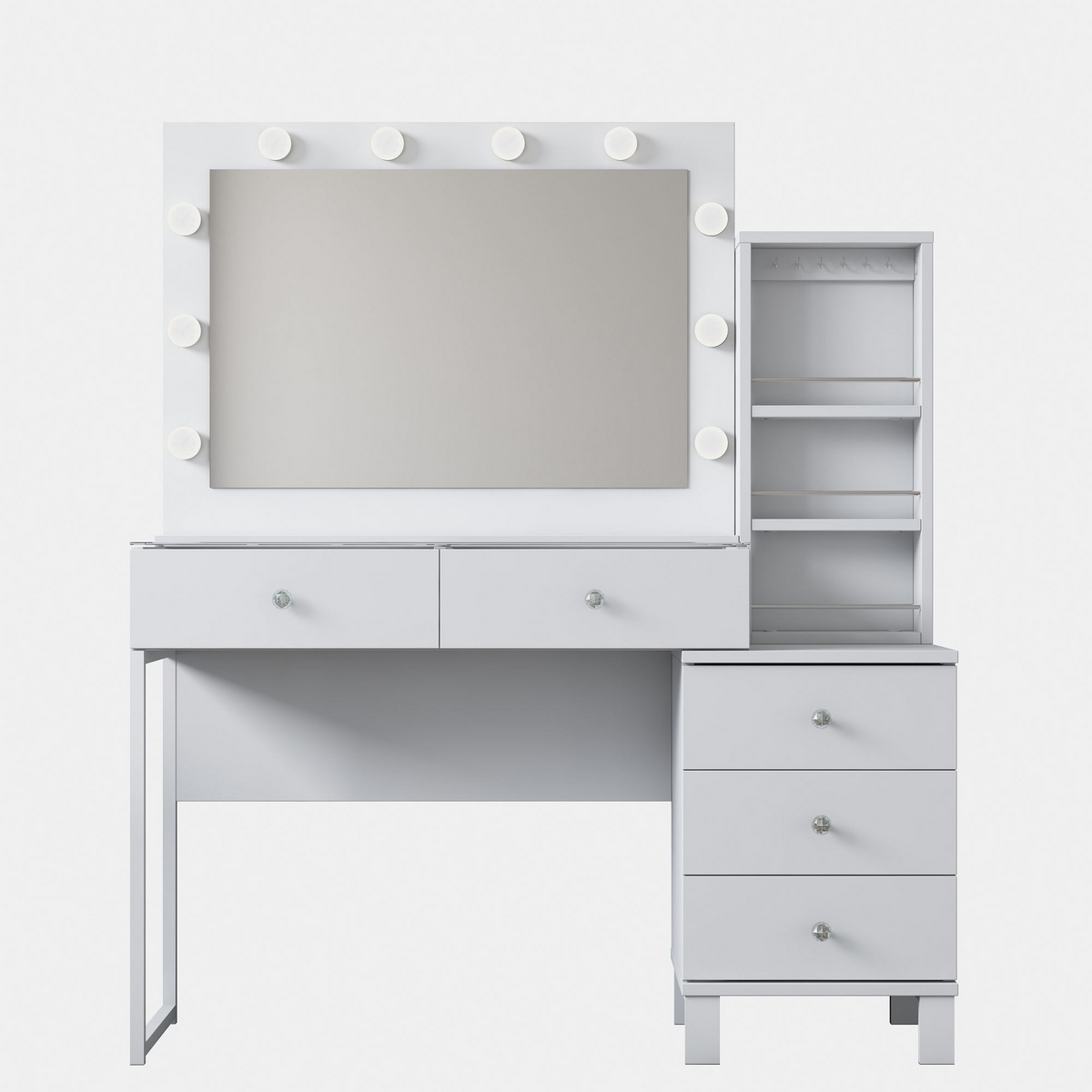 Norda Design Sminkbord Allure, vit, 40 × 120 × 141,8 cm