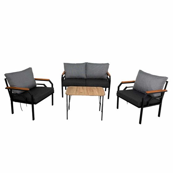 Norda Design Loungeset för trädgård Kutay Kaz Sehpa, antracit, 61 × 61 × 70 cm