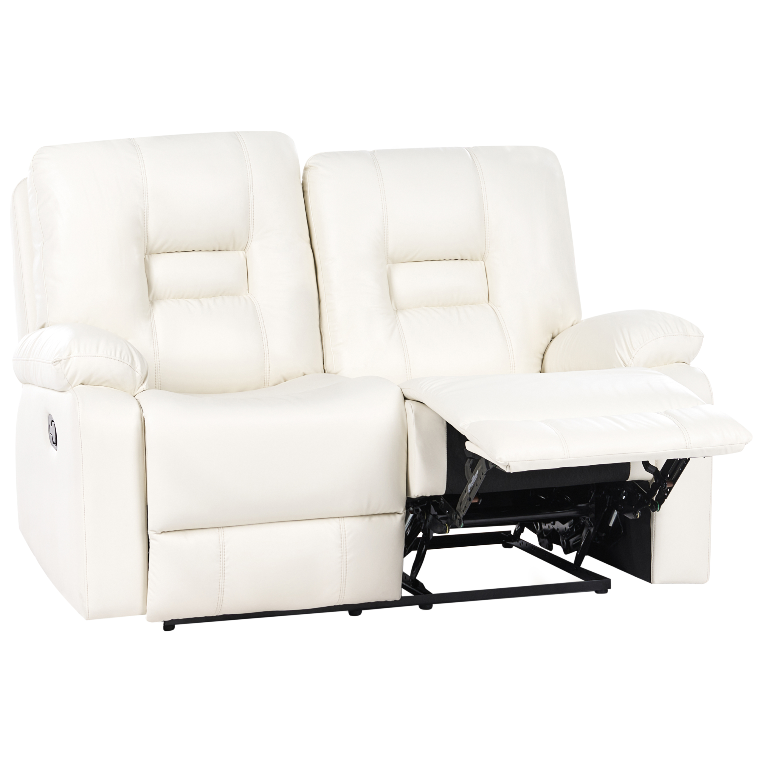 Manuell reclinersoffa 2-sits BERGEN Konstläder Vit