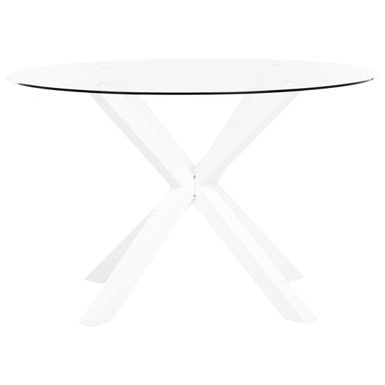 Trädgårdsmatbord MALETTO 120 cm 120 cm Glas Vit