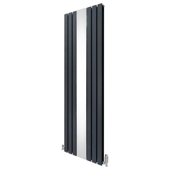 Spegelradiator och ventiler - 1800 mm x 565 mm - Antracitgrå