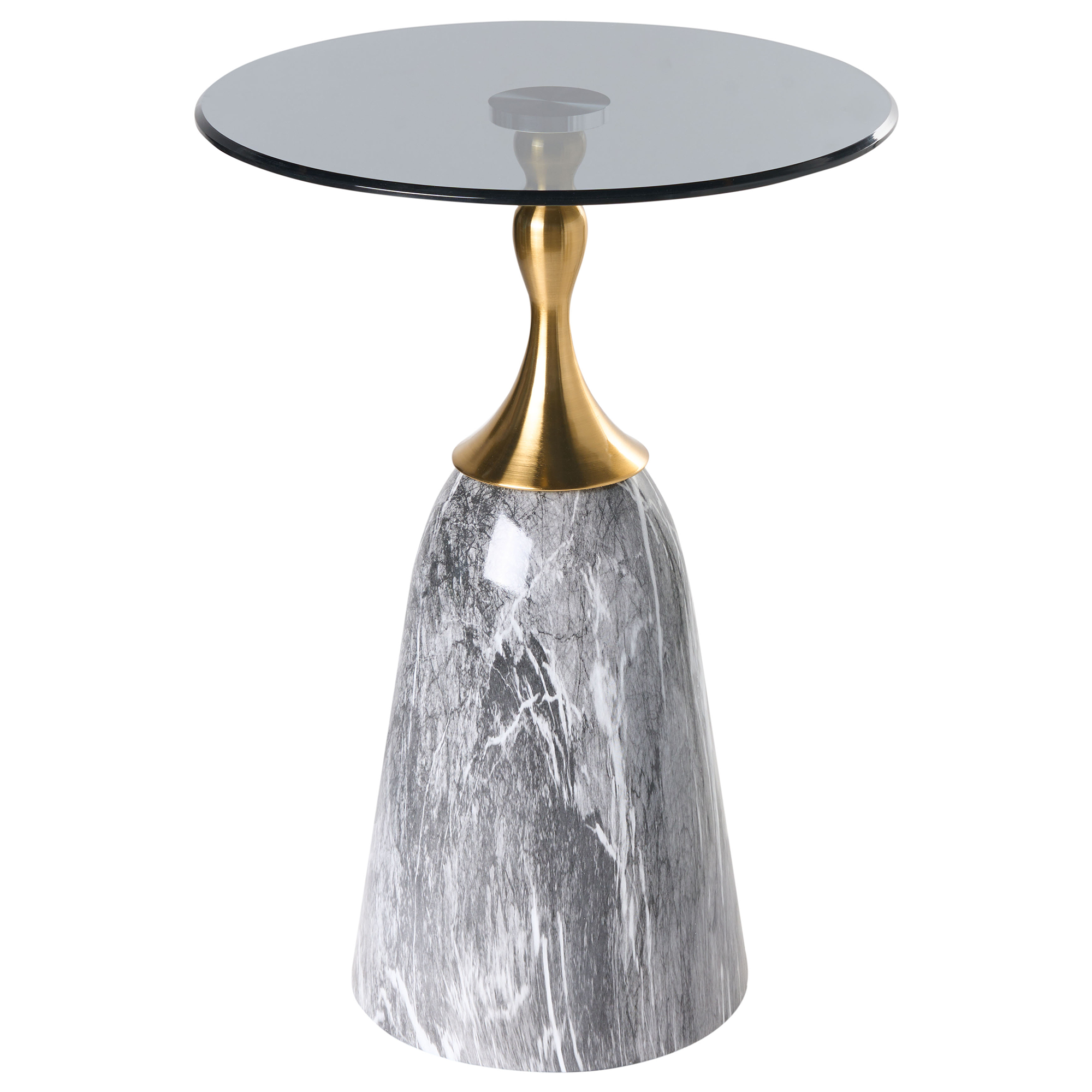 Sidobord CARTER Härdat glas Grå marmor
