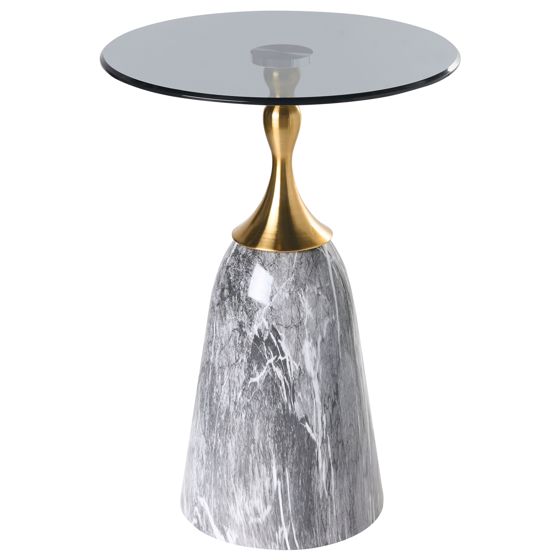 Sidobord CARTER Härdat glas Grå marmor
