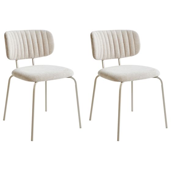 Set med 2 matstolar IRINS Chenille Ljusbeige