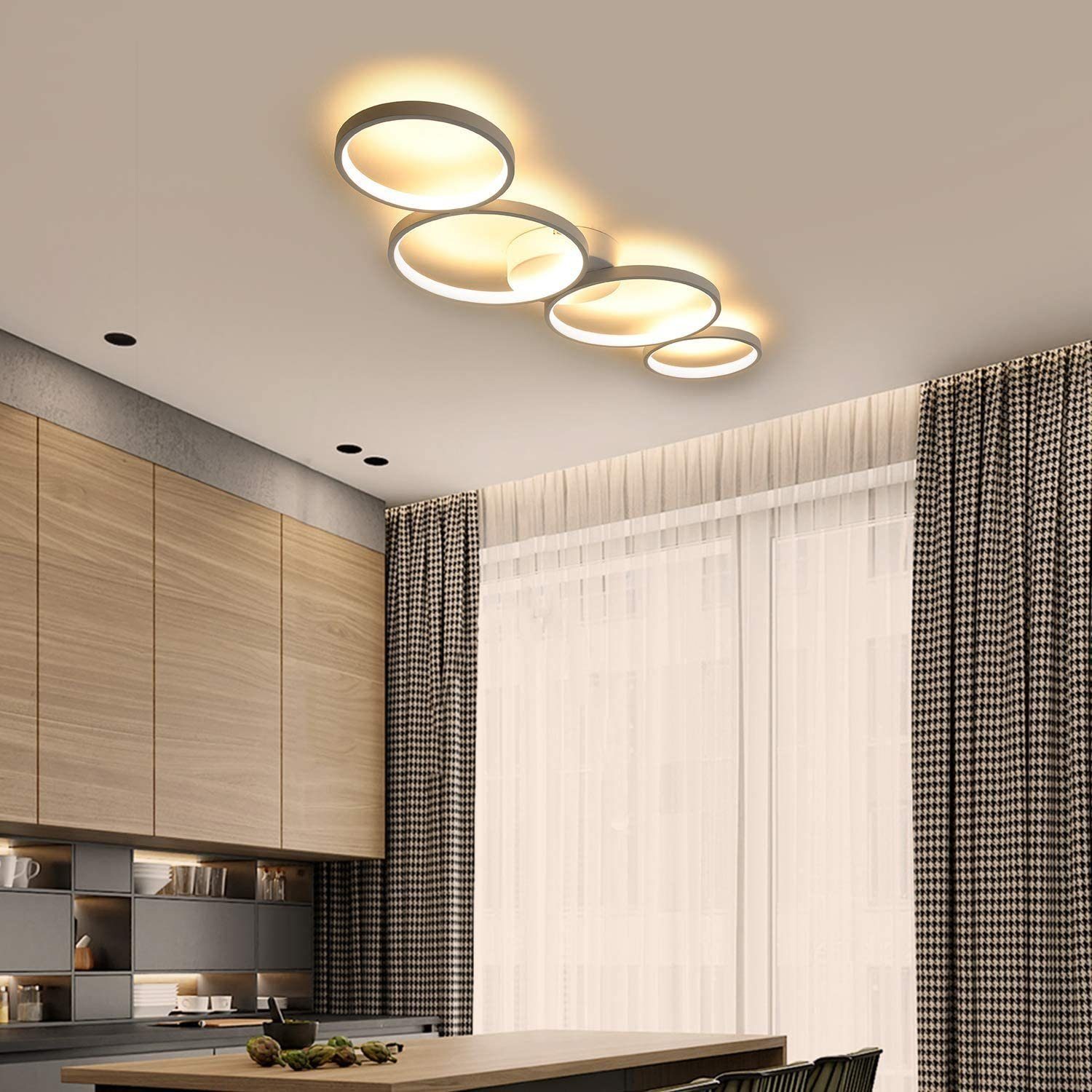 NETTLIFE Modern rund LED-taklampa, varmvit 3000K, 37W, 89 cm