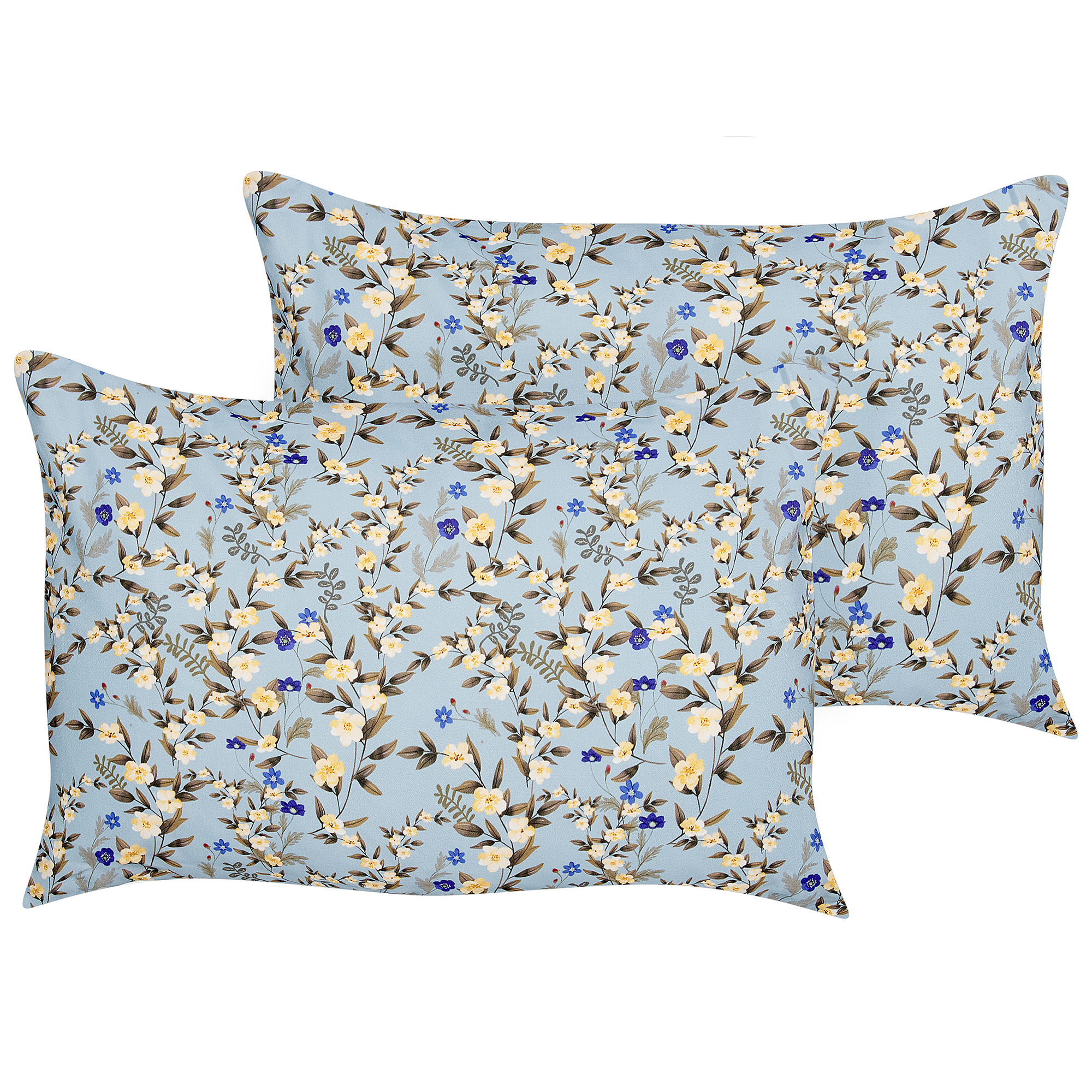 Set med 2 utomhusdynor VALLORIA Blommigt tryck 40 x 60 cm Blå