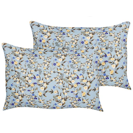 Set med 2 utomhusdynor VALLORIA Blommigt tryck 40 x 60 cm Blå