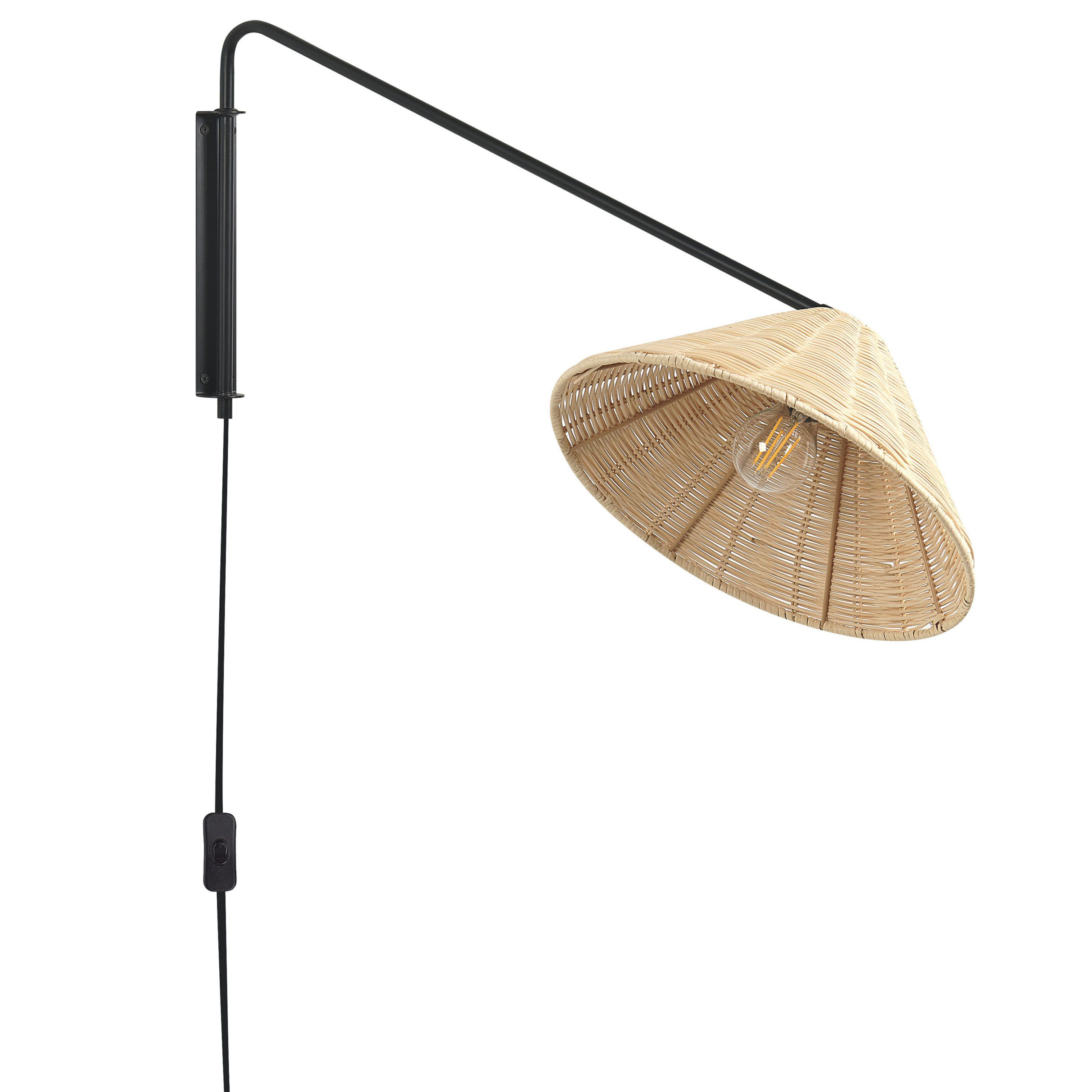 Vägglampa PALENA Justerbar Rotting Naturlig