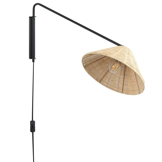Vägglampa PALENA Justerbar Rotting Naturlig
