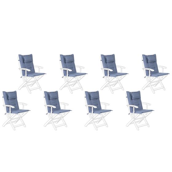 Set med 8 rygg-/sittdynor MAUI 40 x 54 cm Blå