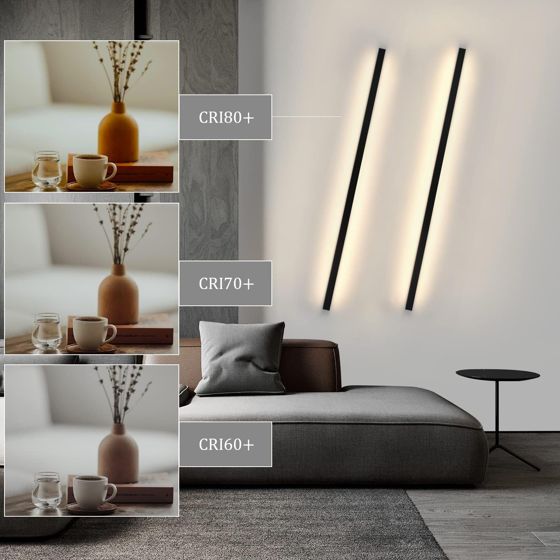 NETTLIFE 2 LED-vägglampor inomhusvägglampa 100 cm svart modern design dimbar varmvit