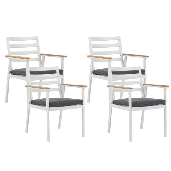 Set med 4 stolar med dynor CAVOLI Metall Grå