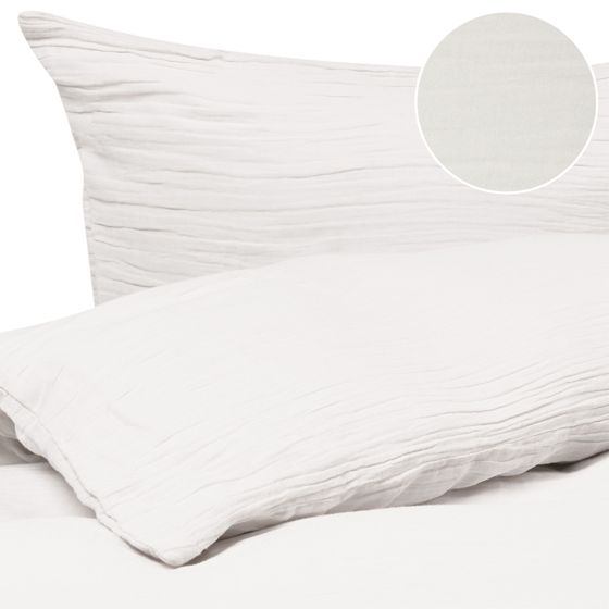 Påslakanset SUMNER 150 x 200 cm Bomullsmuslin Off-White