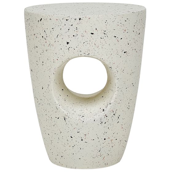 Sidobord EDOLO 37 cm 37 cm Terrazzoeffekt Off-White