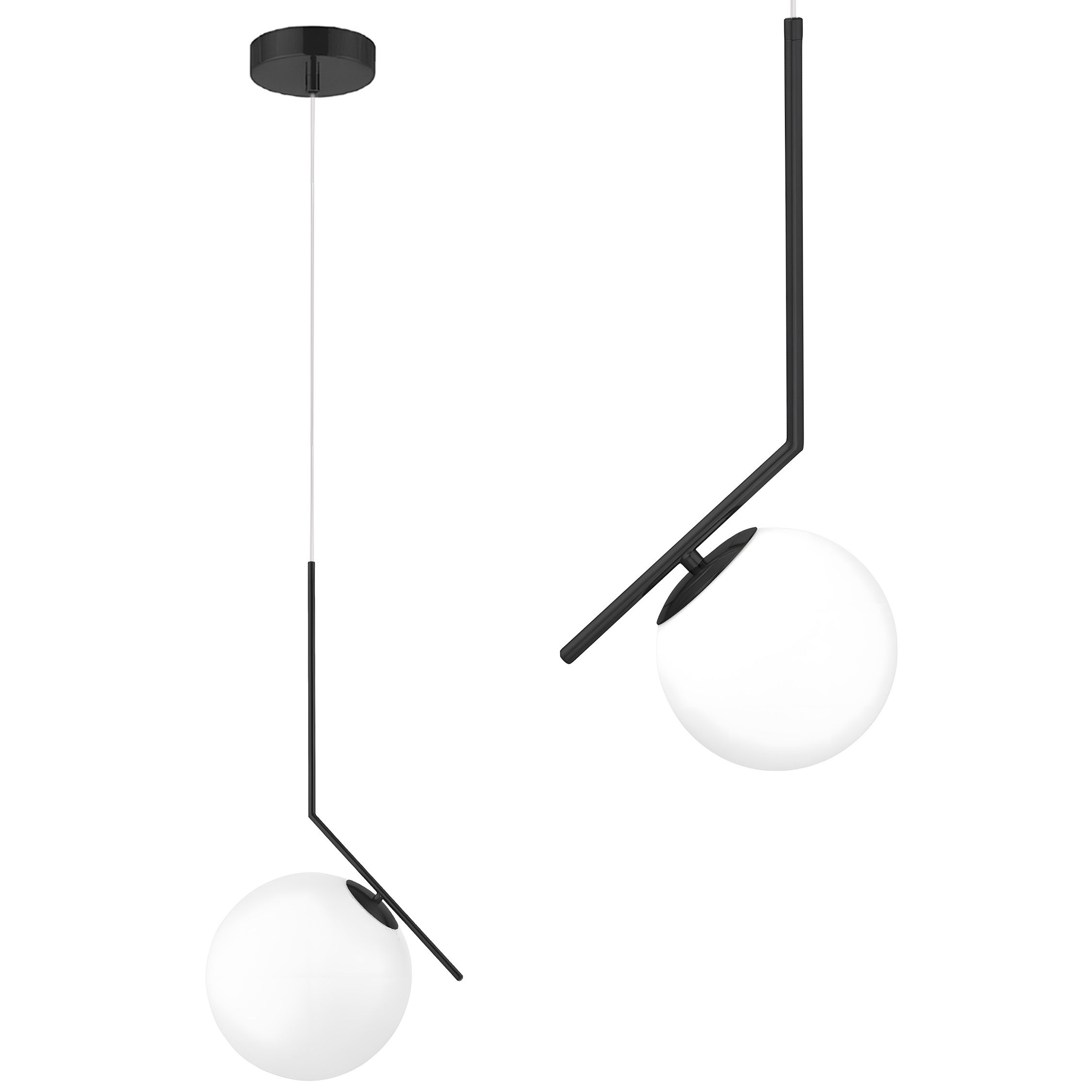 TOOLIGHT hängande taklampa G107-1W Svart/Vit 23x15x50cm