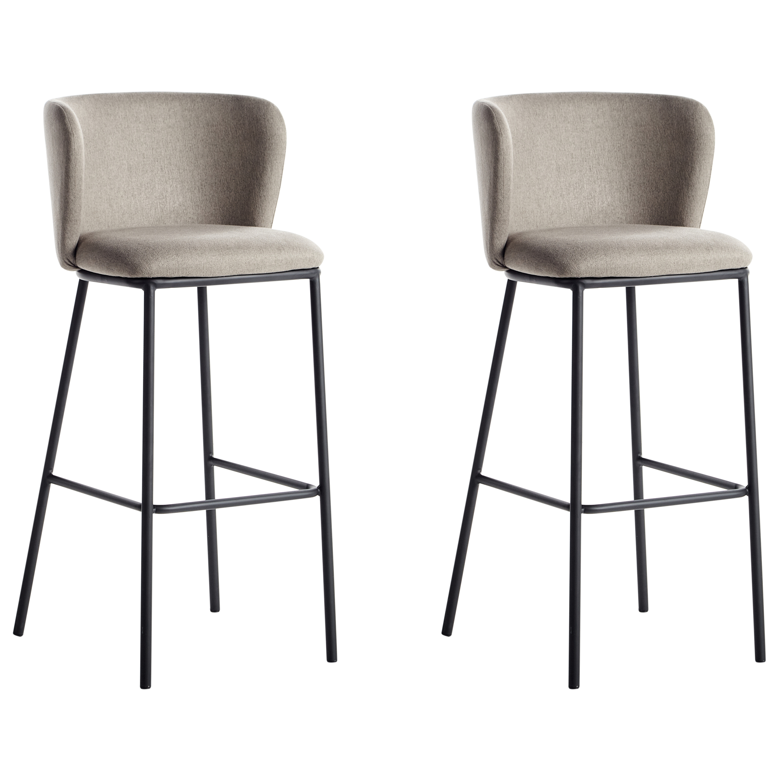 Set med 2 barstolar MINA Taupe