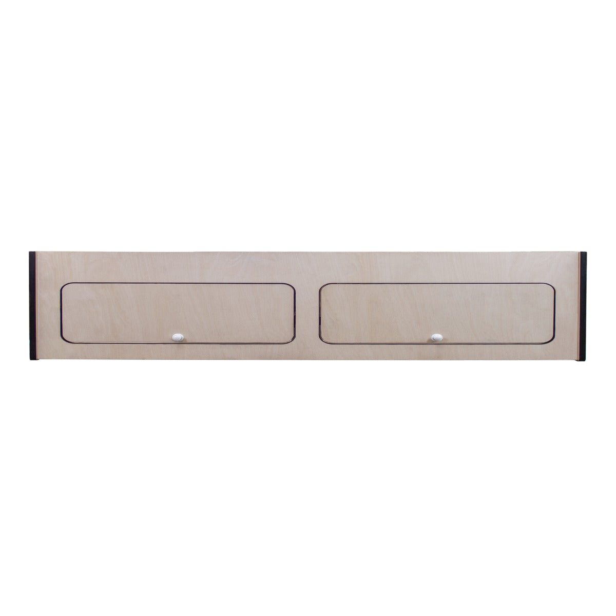 Husvagnsöverskåp med svarta lister – 120 cm x 25 cm x 25 cm