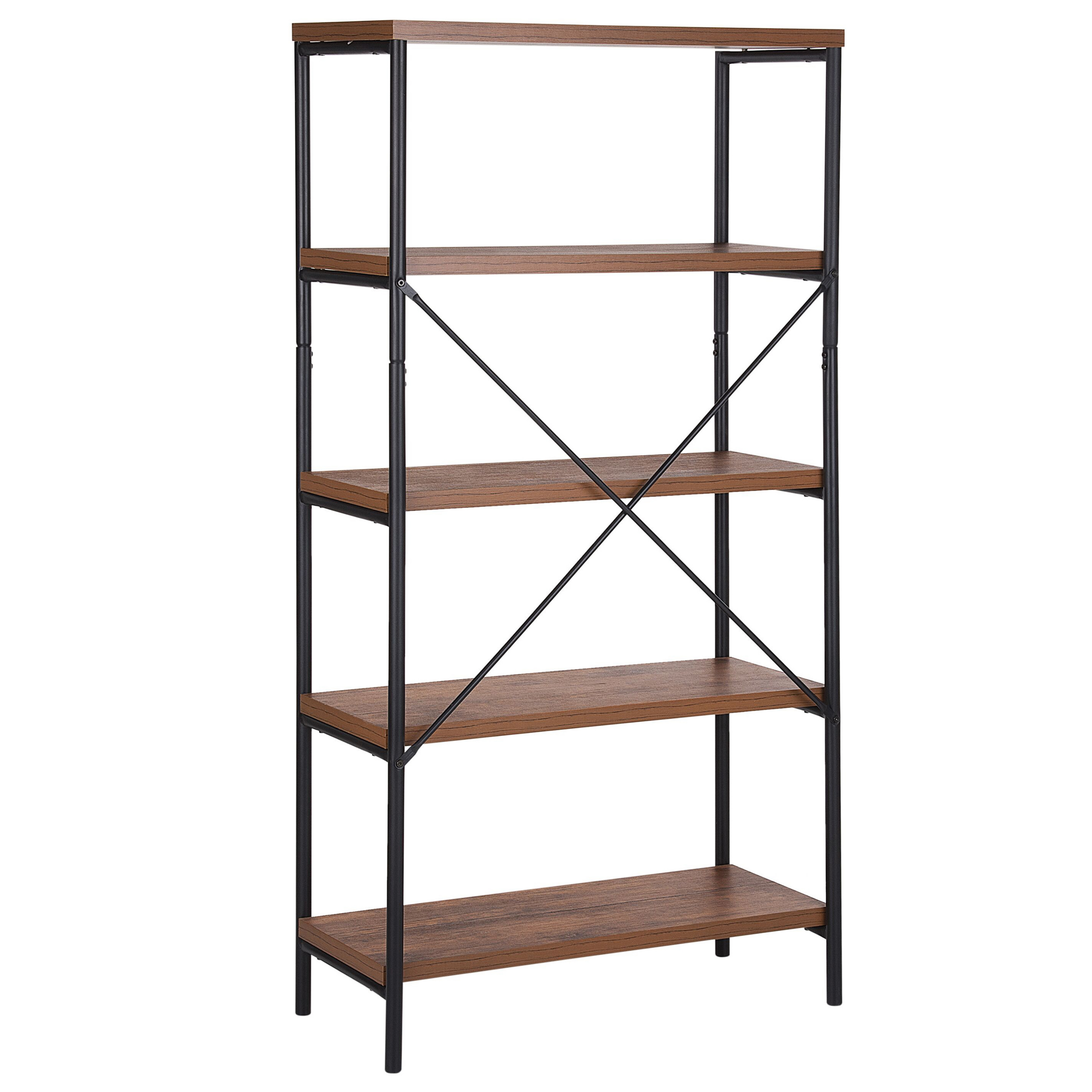 Hyllsystem med 4 hyllplan BRISBANE 160 cm Mörkbrun