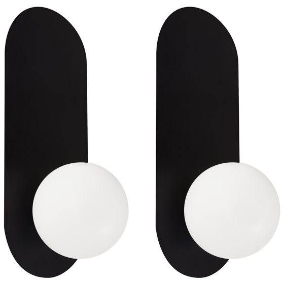 Set med 2 vägglampor LEISI Svart