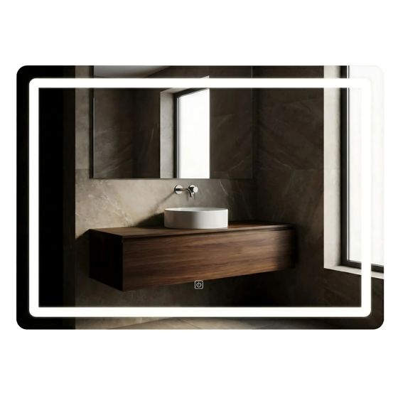 REA spegel LED SQUARE 80x60cm Vit 2x80x60cm