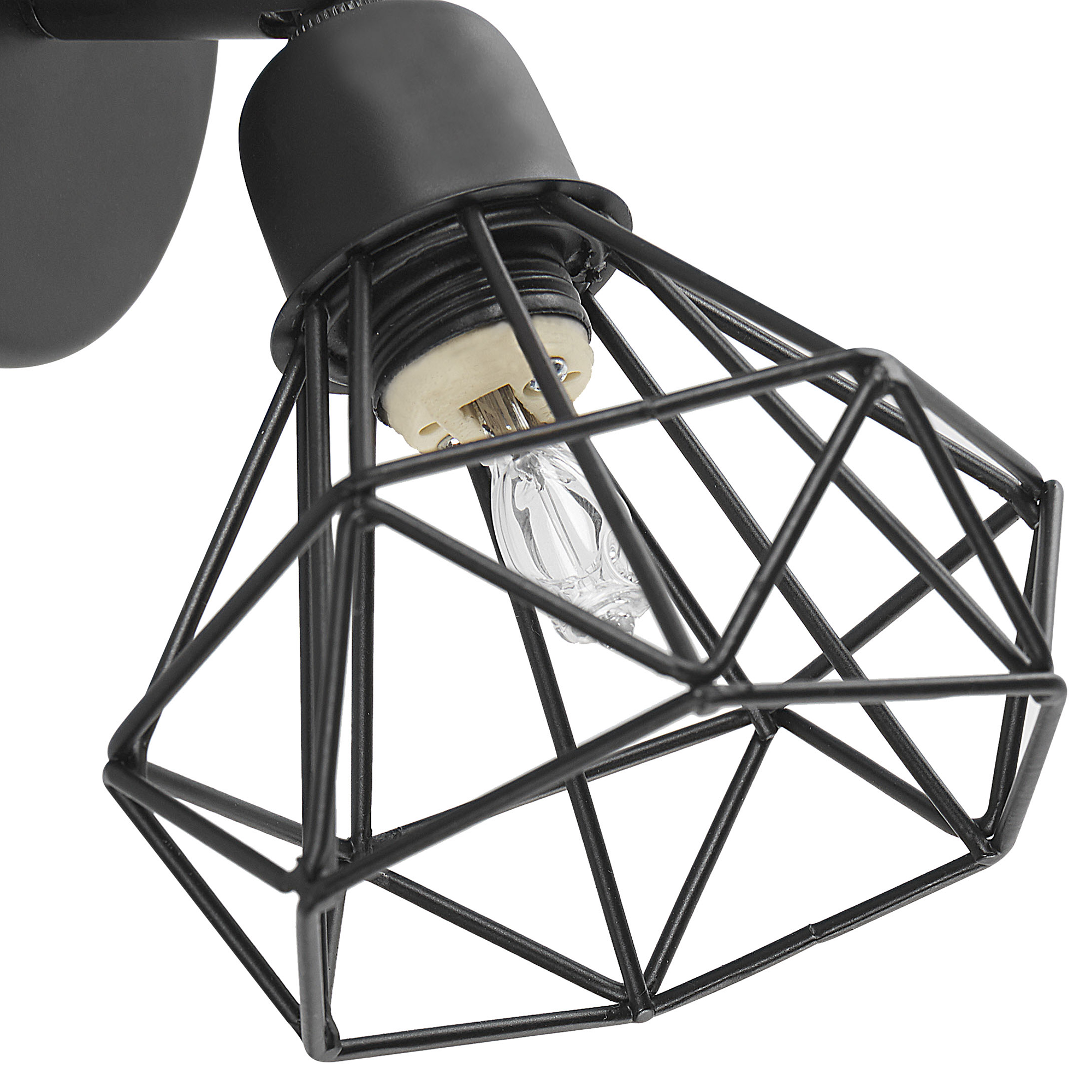 Set med 2 spotlightlampor ERMA Justerbar Metall Svart