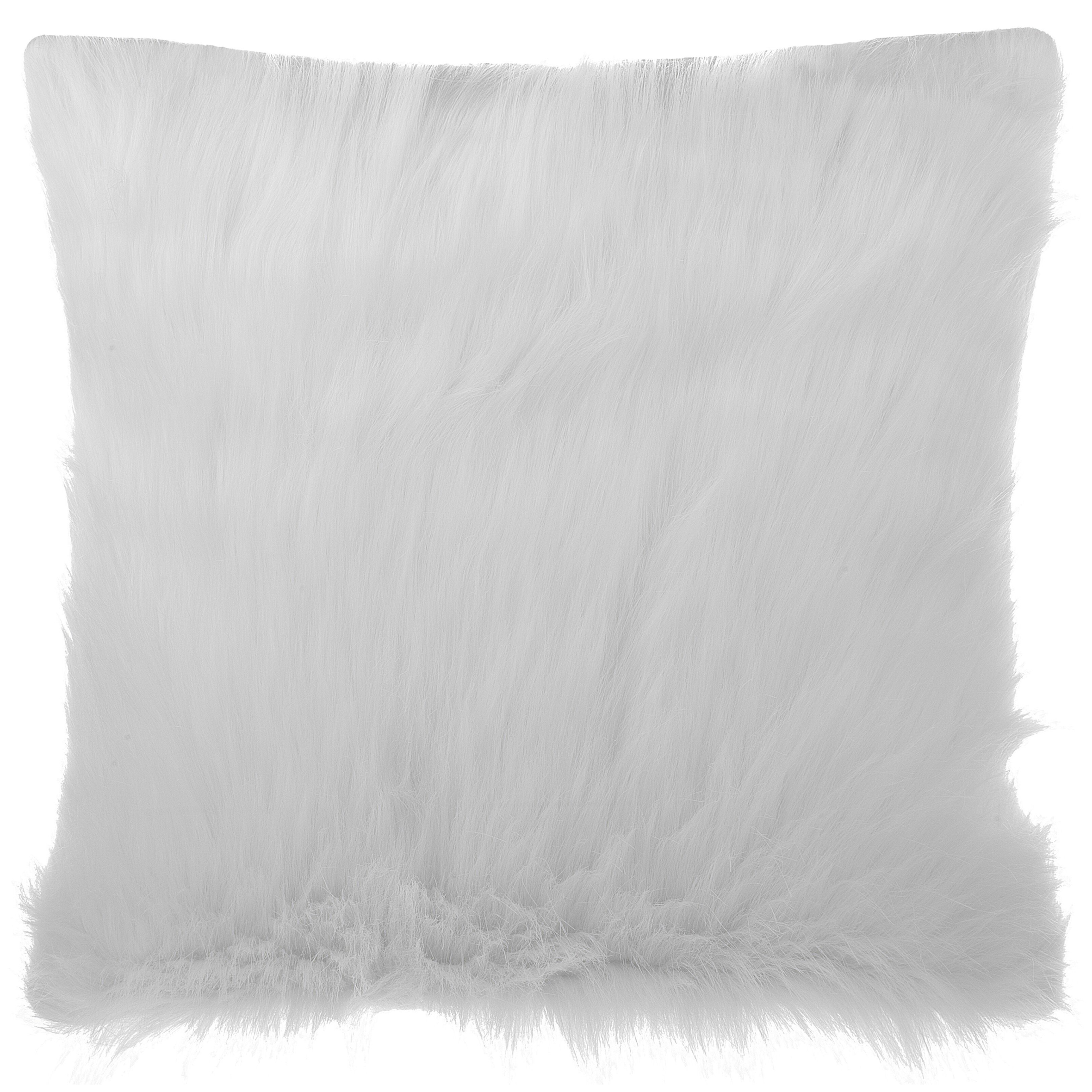 Set med 2 prydnadskuddar DAISY 45 x 45 cm Fuskpäls Ljusbeige Monokromt