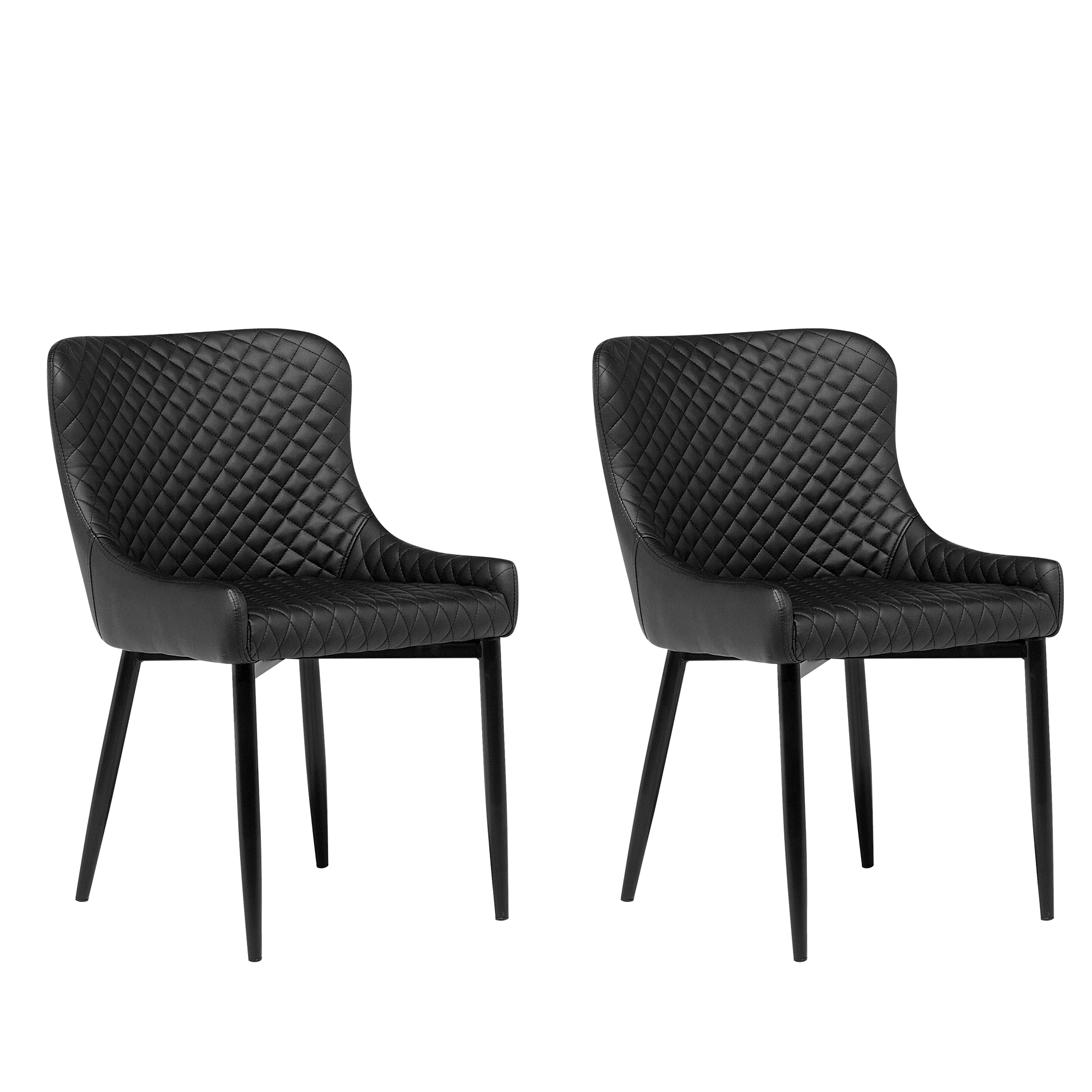 Set med 2 matstolar SOLANO Konstläder Svart