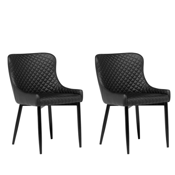 Set med 2 matstolar SOLANO Konstläder Svart