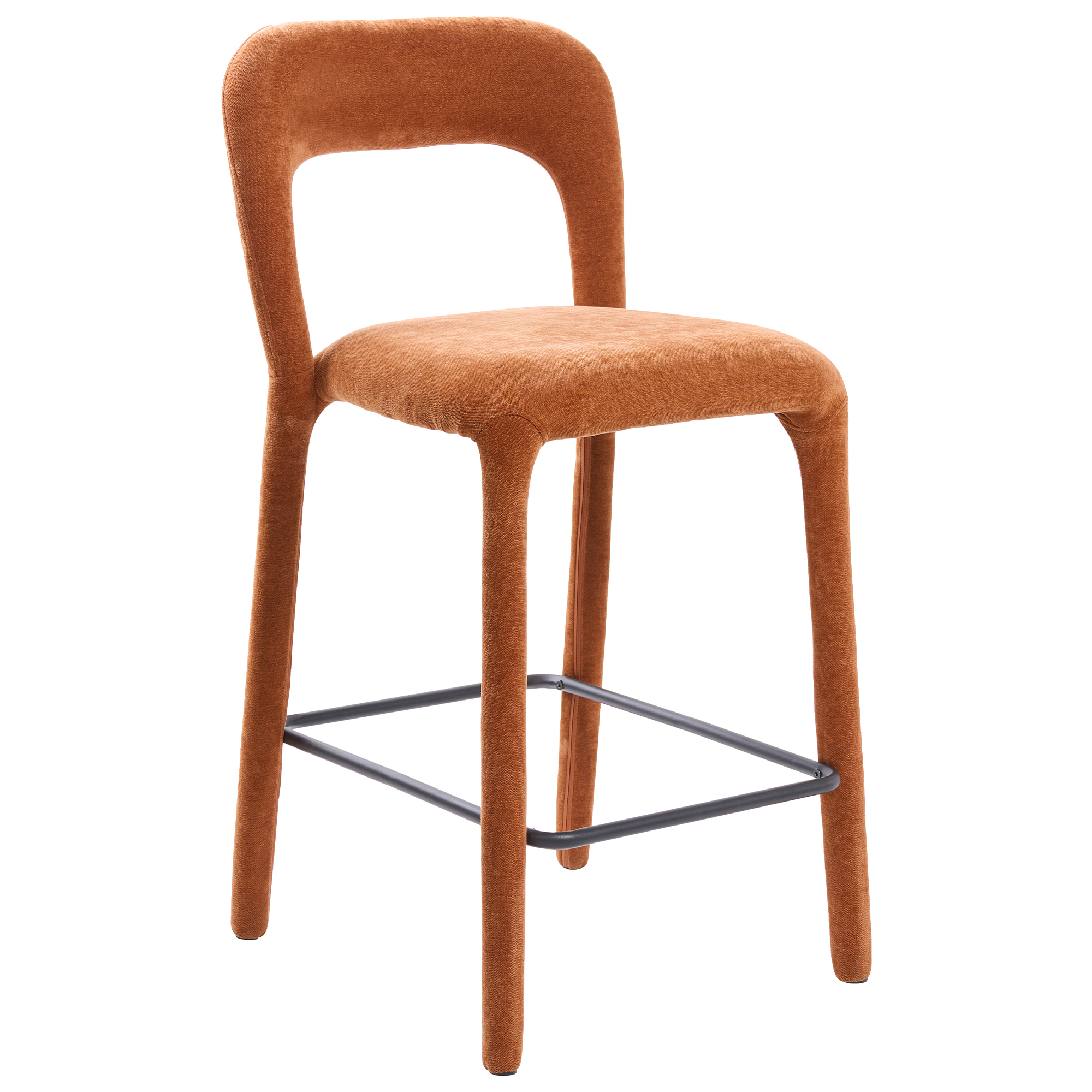 Set med 2 barstolar LAKEVILLE Chenille Guldbrun