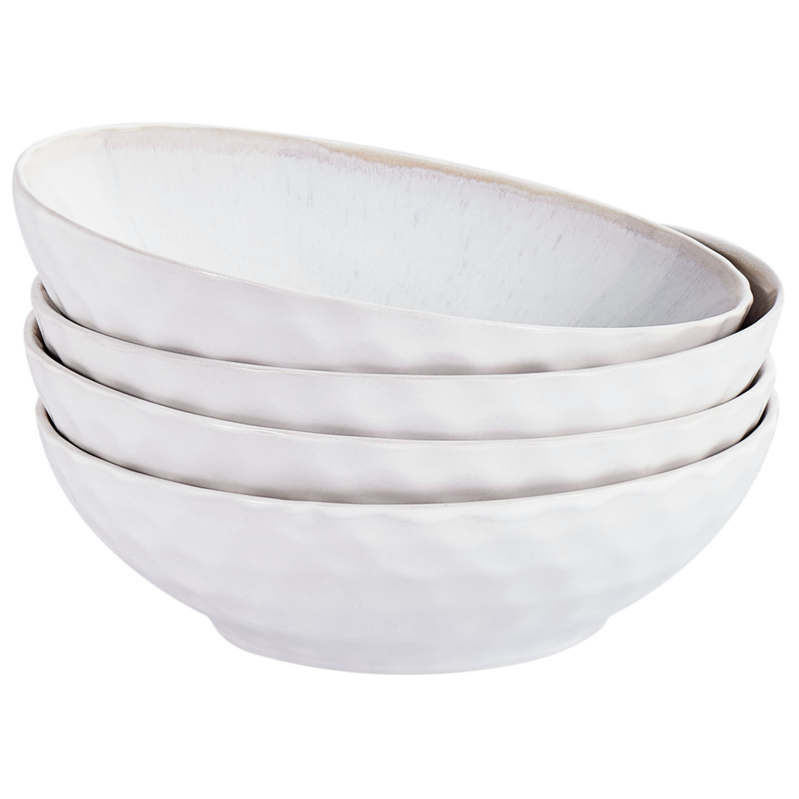 Set med 4 djupa tallrikar SESAME Stengods Ljusgrå
