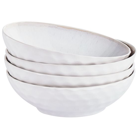 Set med 4 djupa tallrikar SESAME Stengods Ljusgrå