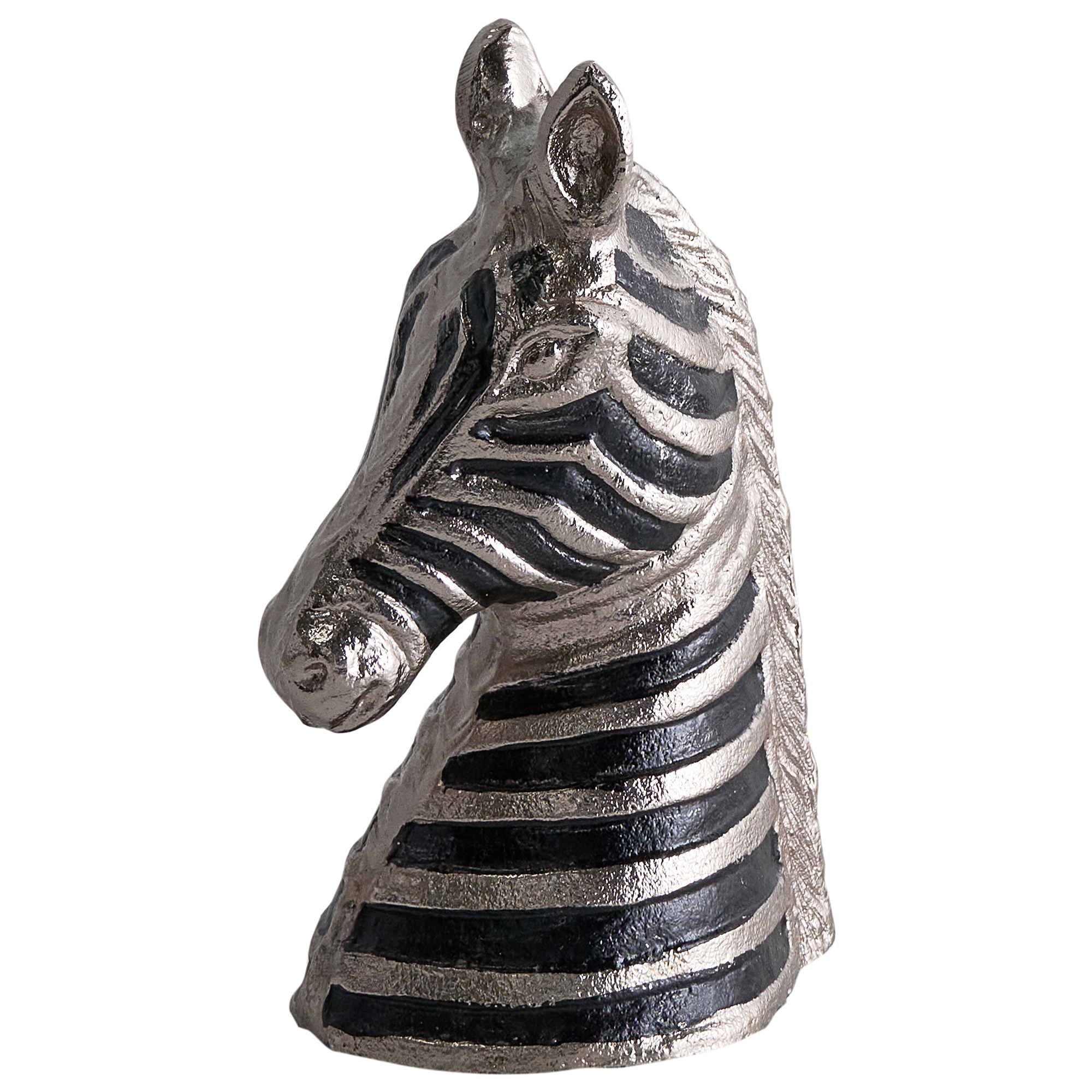 Prydnadsfigur Zebra ZAGORA Metall Svart/ Silver