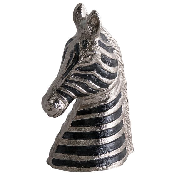 Prydnadsfigur Zebra ZAGORA Metall Svart/ Silver