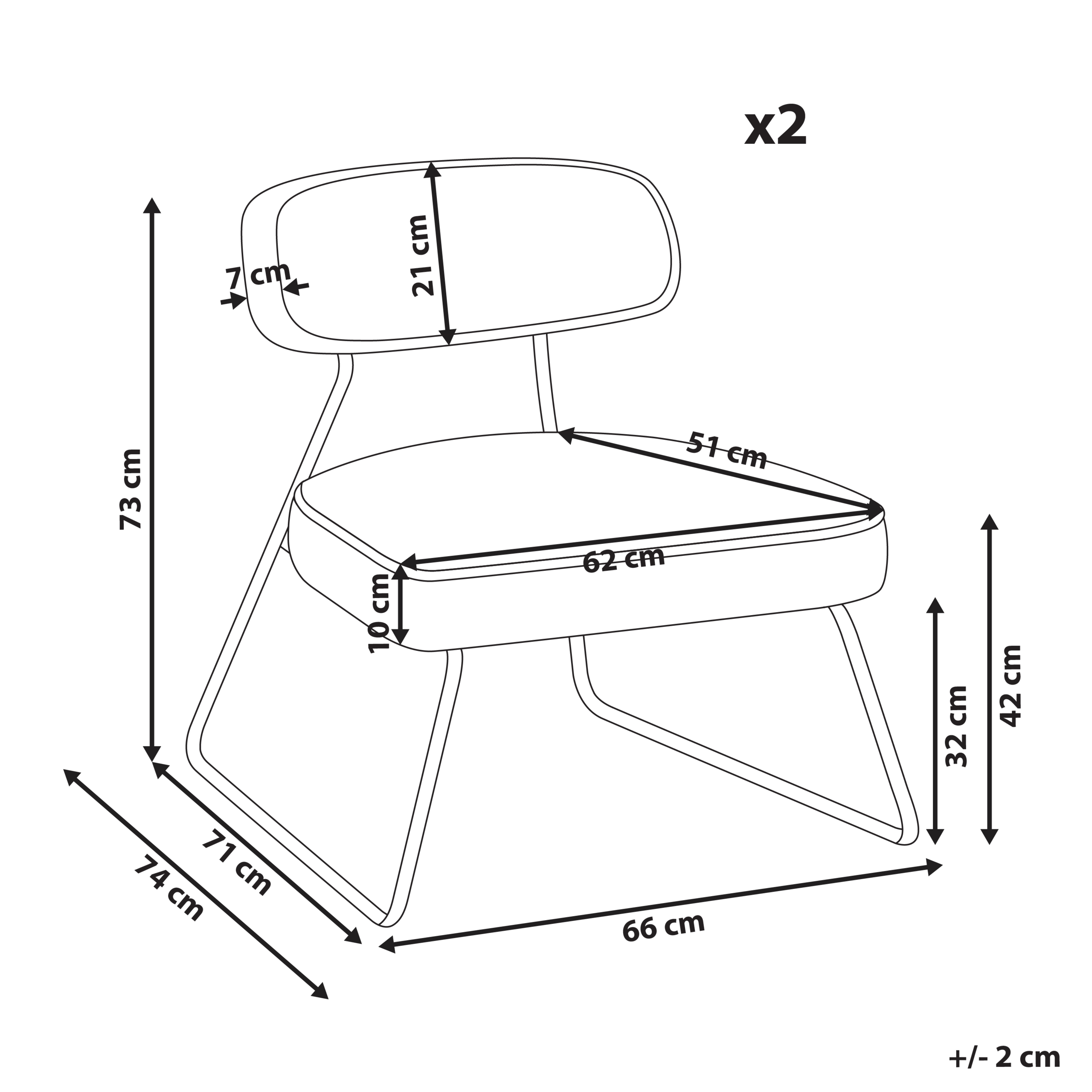 Set med 2 fåtöljer FROVI Off-White