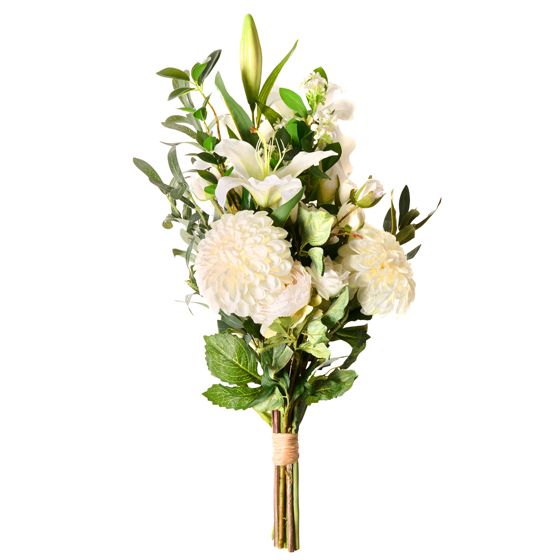 Konstgjord blomsterbukett PARREIRA 67 cm Vit
