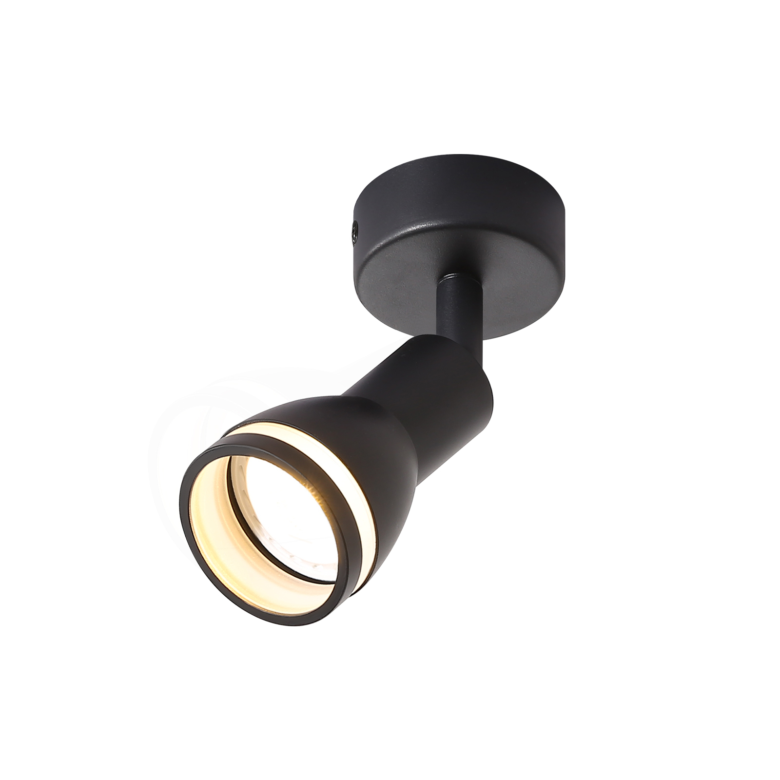 NETTLIFE LED-takspotlight med 1 lampa, svart, justerbar taklampa för vardagsrum, GU10-spotlight, modern lampa