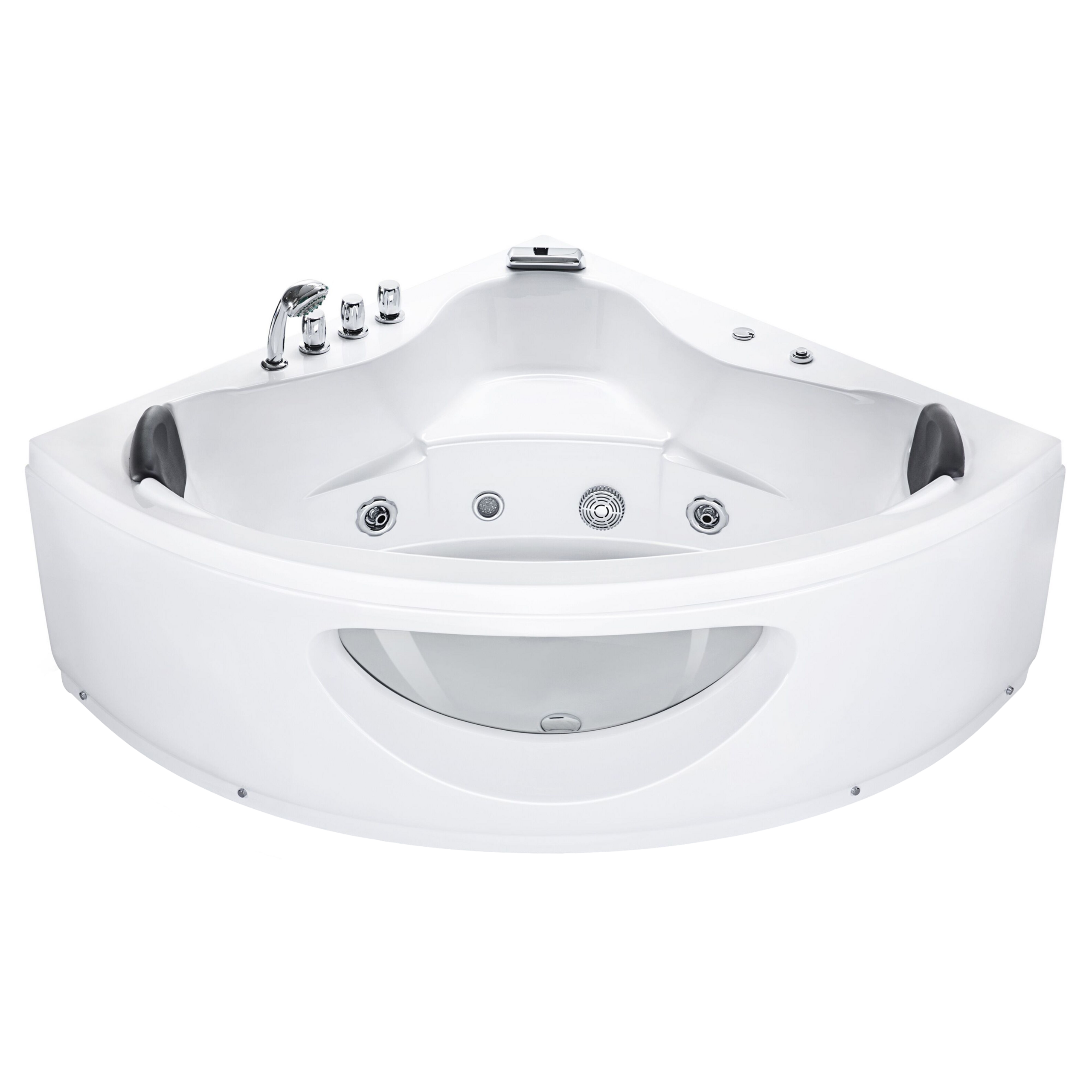 Hörnbubbelbadkar med LED TOCOA 1900 x 1380 mm Vit