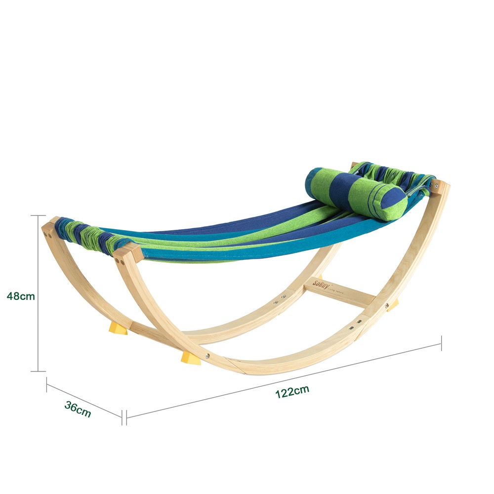 SoBuy Barnhängmatta Lounger Säng Färgglad Sensorisk Gunga för Barn, Inomhus Baby Hammock med Säkerhetsfästen, 122x36x48 cm KMB16-J
