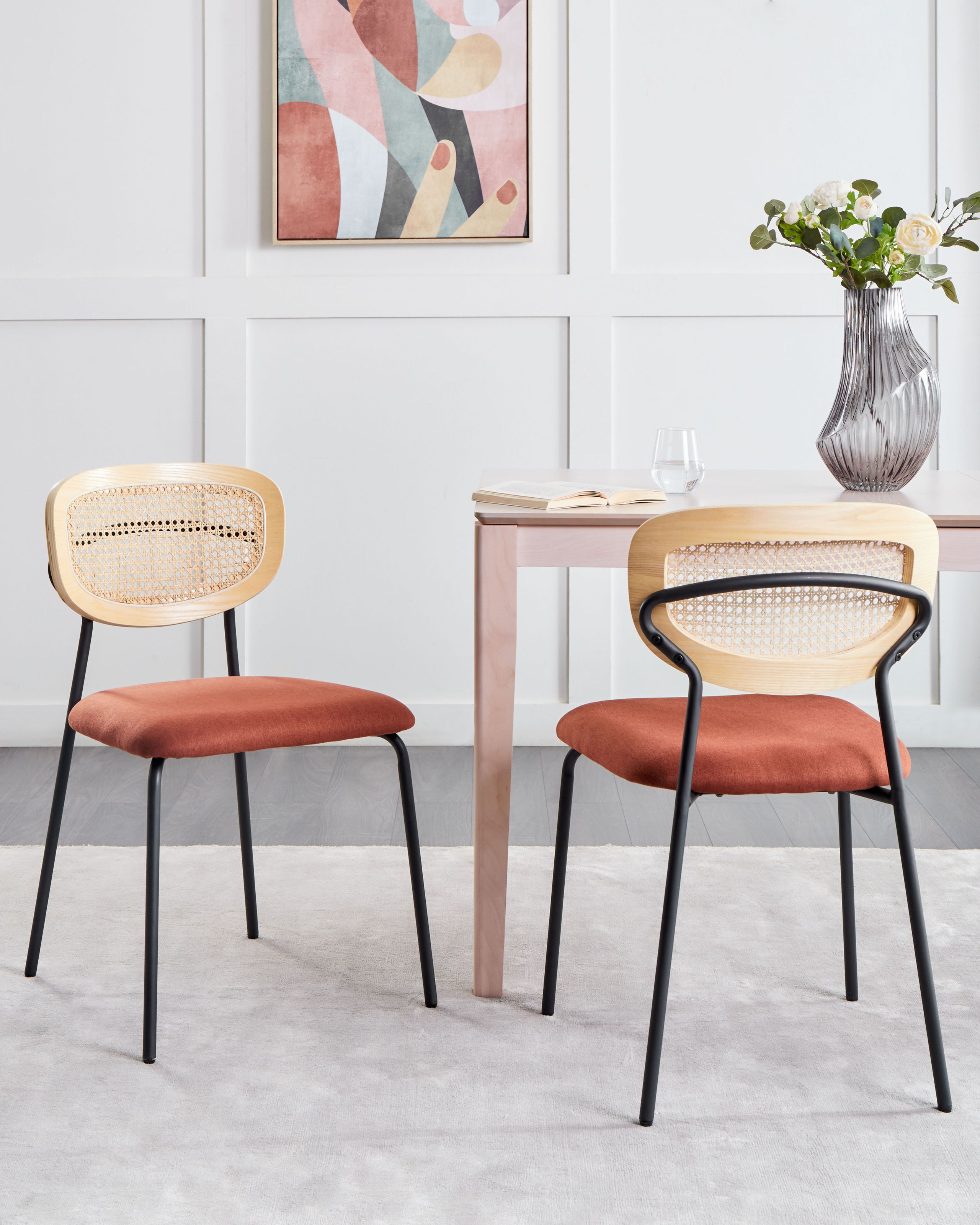 Set med 2 matstolar MAYETTA Metall Orange