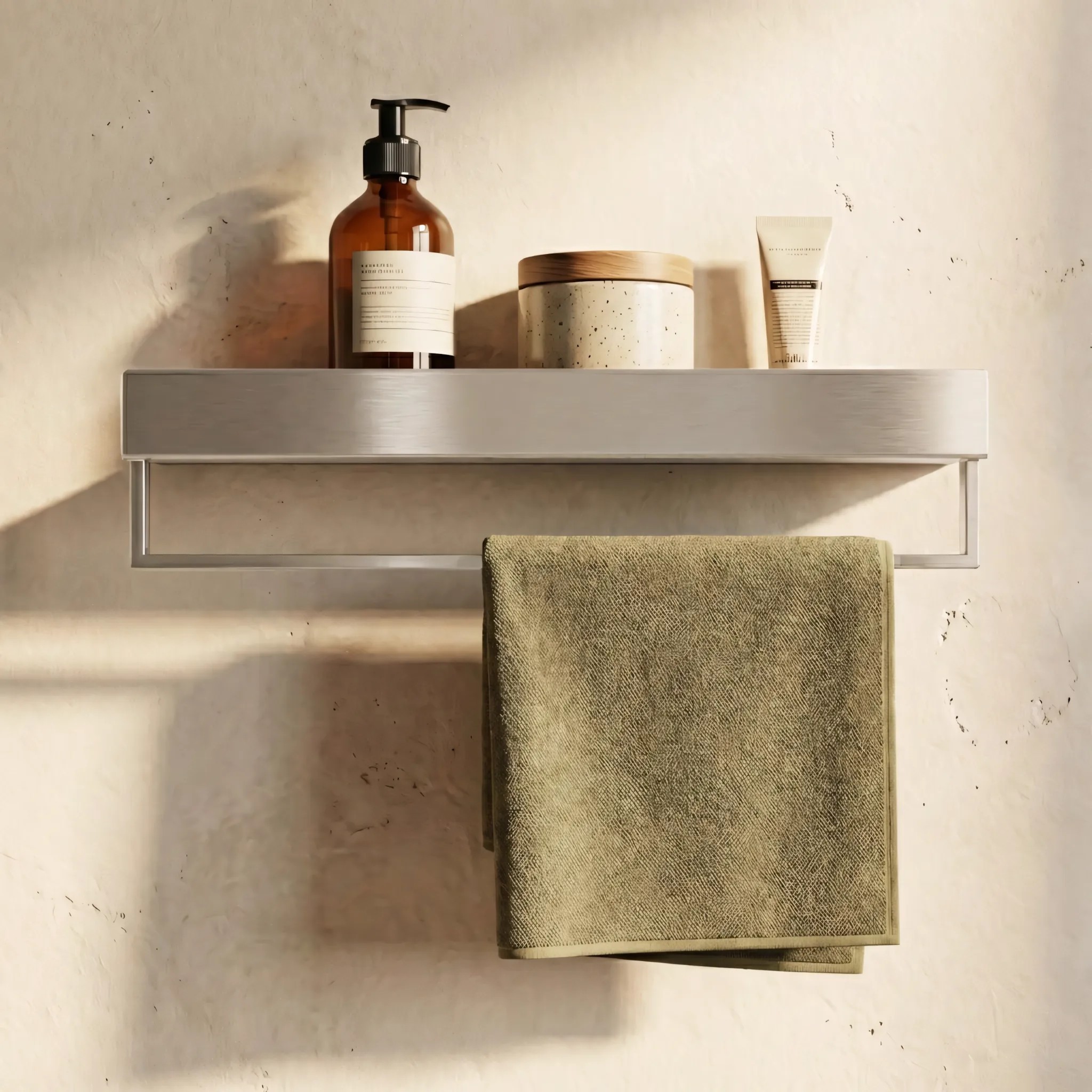REA Badrumshylla För Badkar SF01-450 45cm Borstat Stål, 45x9x11cm