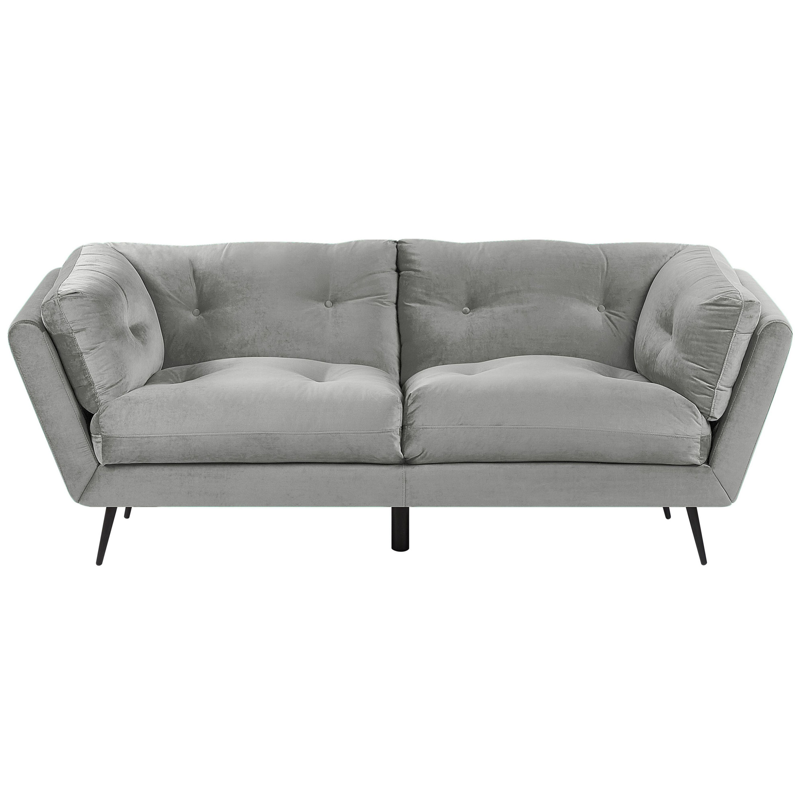 Soffa 3-sits LENVIK Sammet Grå