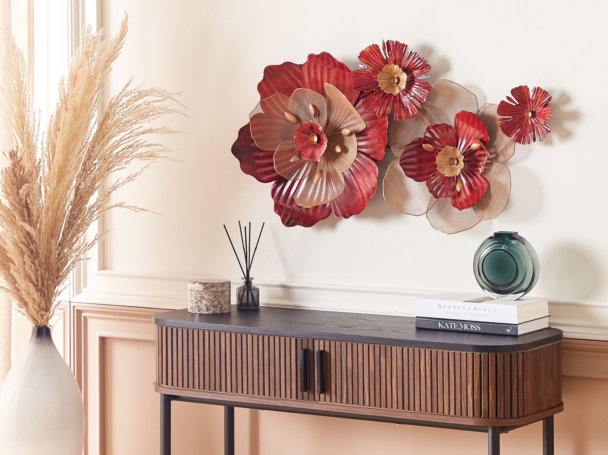 Väggdekoration Blomma SCANDIUM 45 cm Metall Röd