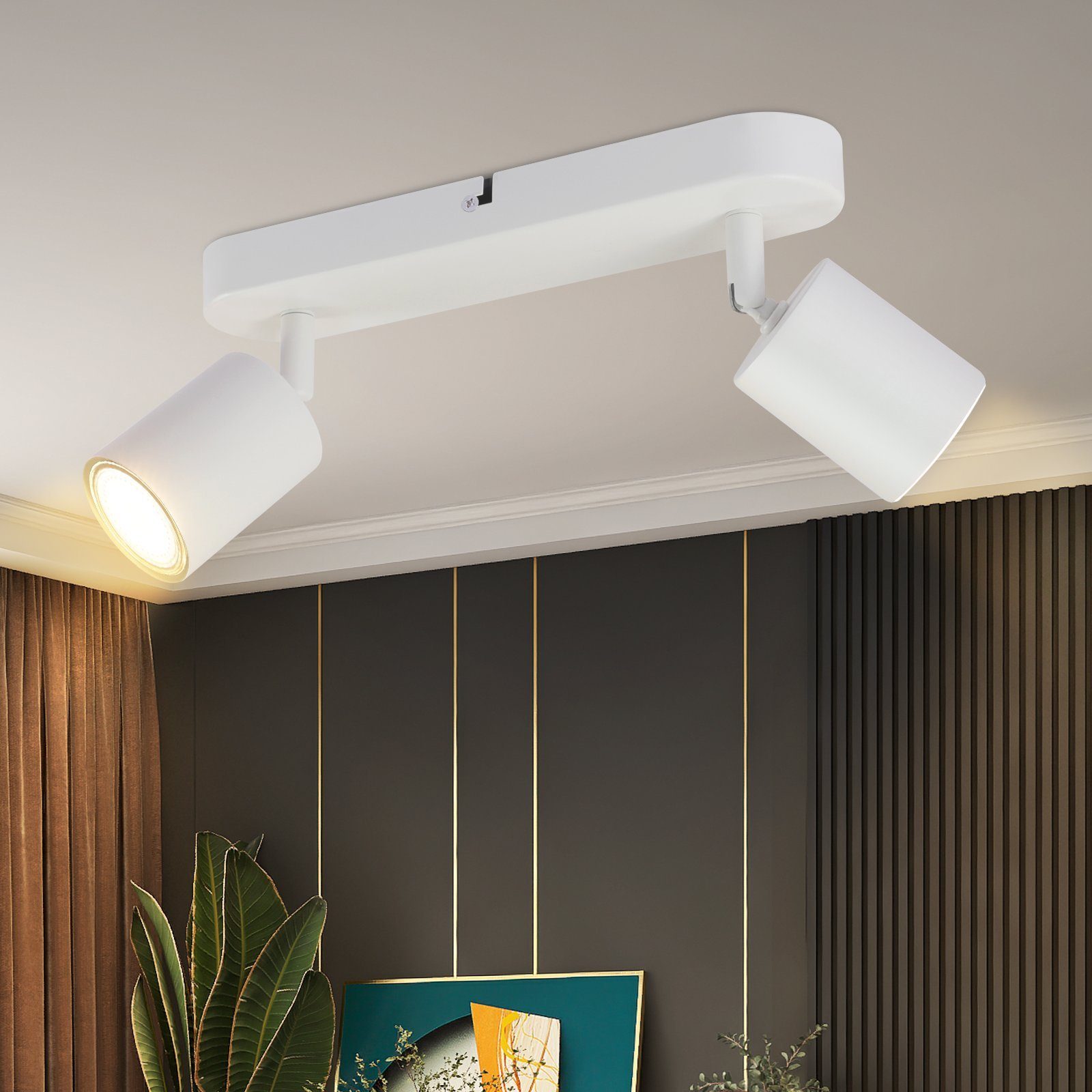 NETTLIFE 2 spotlight svart taklampa för hall GU10 modern lampa vridbar design