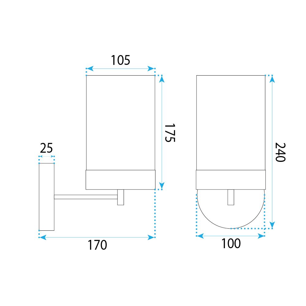 TOOLIGHT vägglampa APP1903-1W svart, 17x10,5x24cm