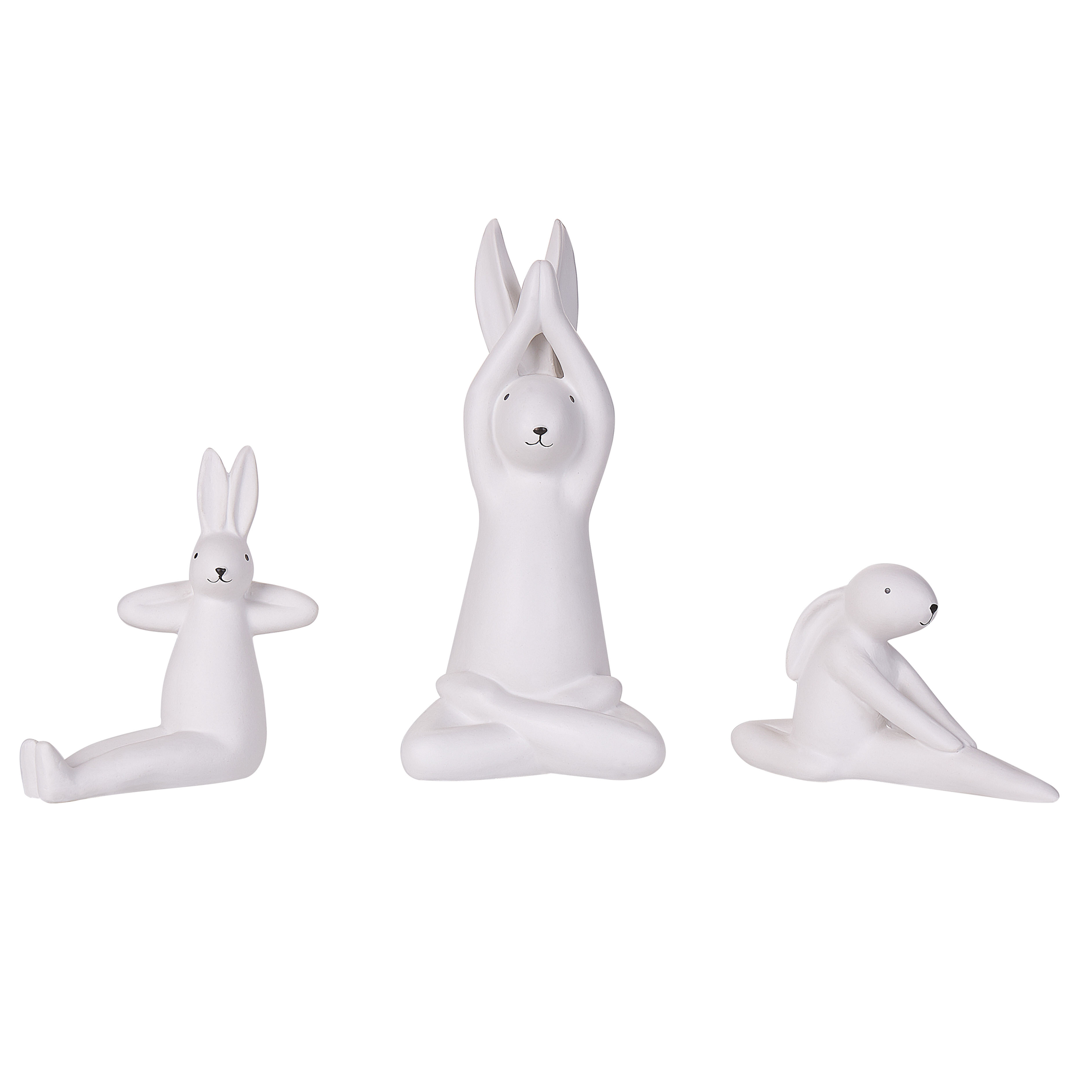 Set med 3 figuriner Hare BREST Keramik Vit