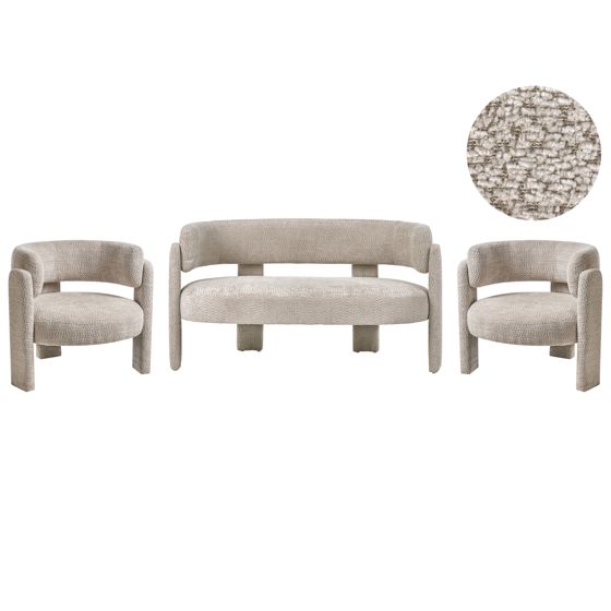 Soffgrupp 4-sits BUREA Chenille Ljusbeige