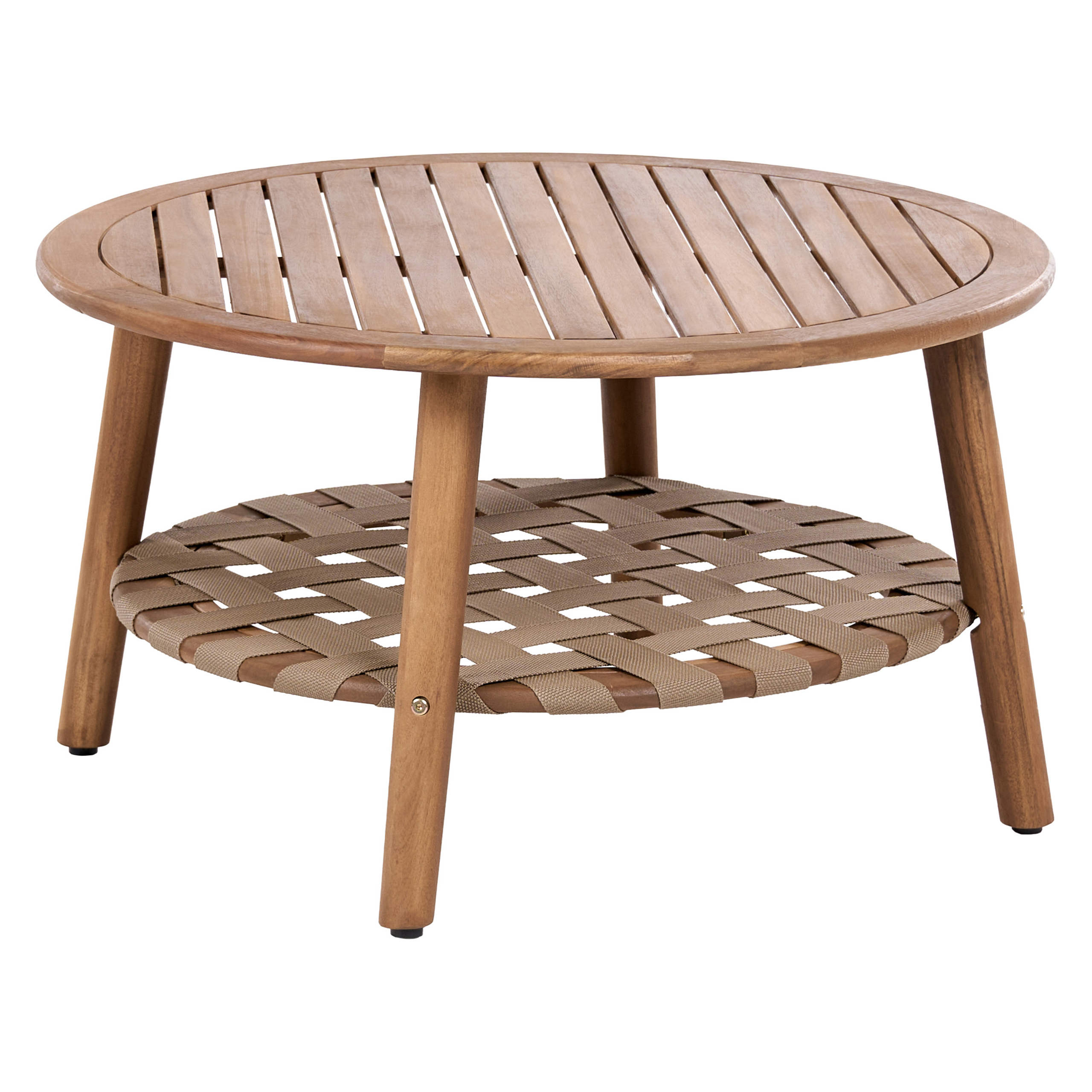 Trädgårdssoffbord med hylla MILZANO 80 cm 80 cm Akaciaträ Brun