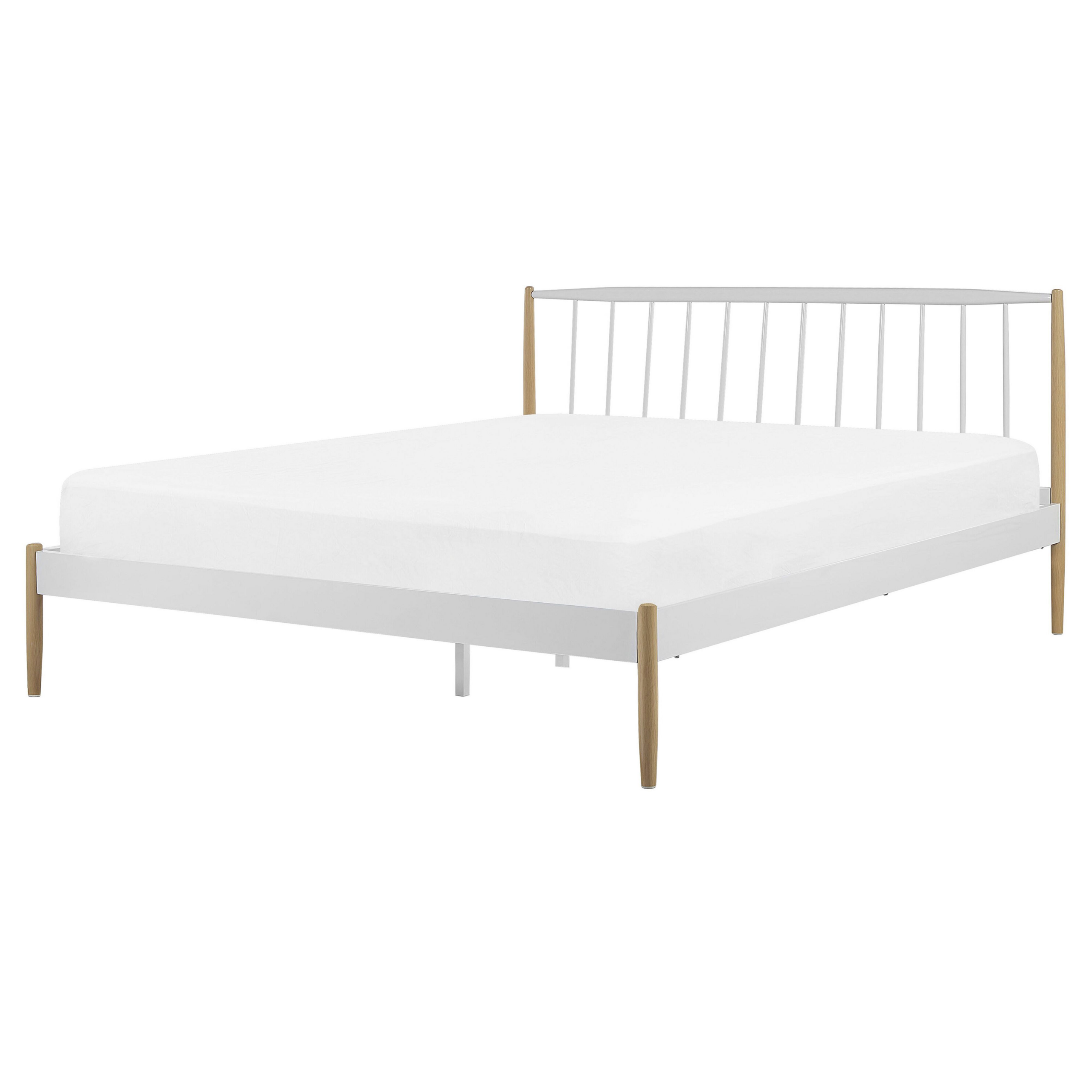 Säng med lamellram Metall MAURS 160 x 200 cm Vit